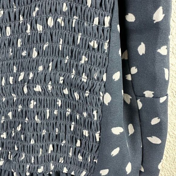 Abercrombie & Fitch slate blue print spaghetti strap mini dress size M - Picture 5 of 15